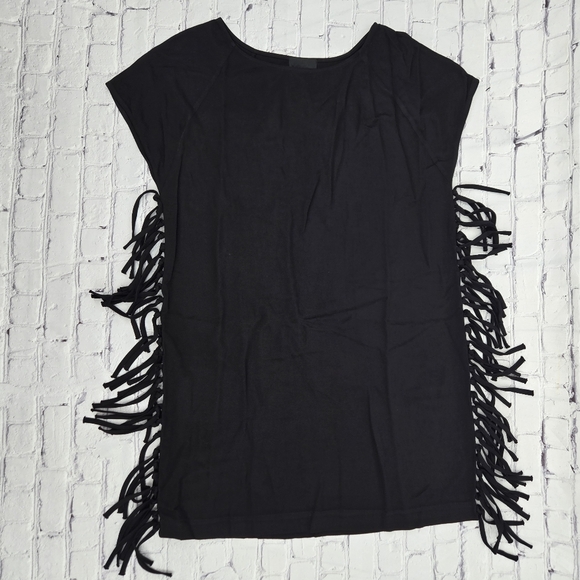 Little Black Fringe LUMIERE Dress SIZE:Large - Picture 3 of 8
